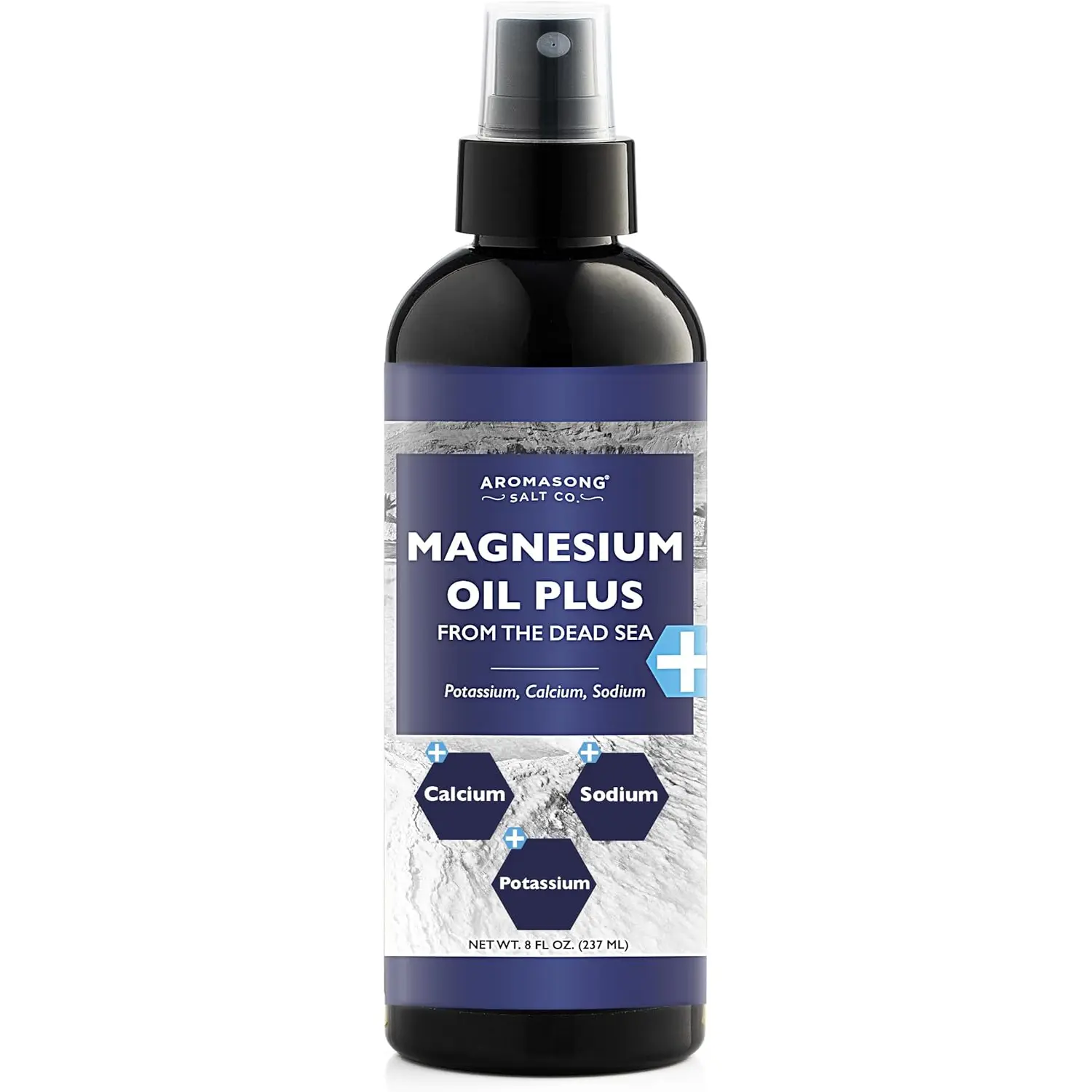 AROMASONG Extra Strength Liquid Magnesium Oil Spray with Salt - 8oz, 23mg Magnesium, Trace Minerals, Aromatherapy Body Care for Muscle Recovery & Relaxation, 24-Month Shelf Life, Single Item