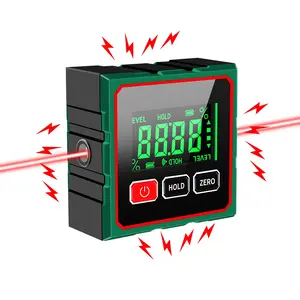 CZDANG JC100 Magnetic Digital Angle Ruler, Backlit Rechargeable LCD Level, Woodworking Measurement Tool, Portable Laser Gauge