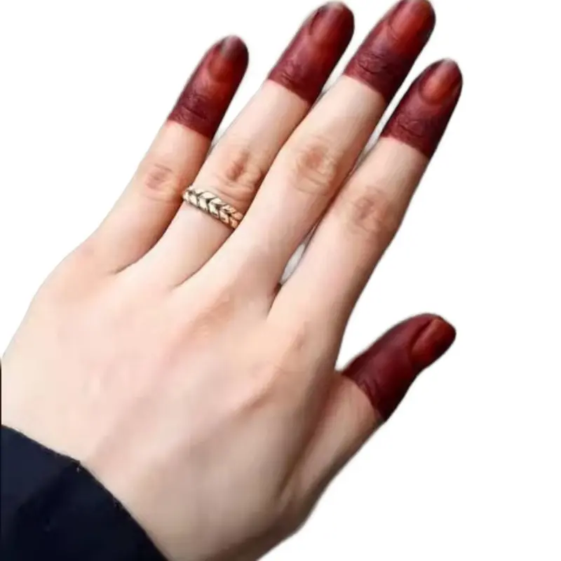 Pack of 10 capsules for the right contour with henna on the fingers, good quality and washable Nail Nail Care Comfort Manicure