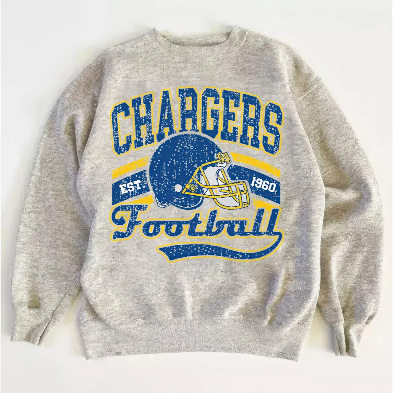 Chargers Vintage Football Sweatshirt, Bright Retro Game Day Crewneck Gift