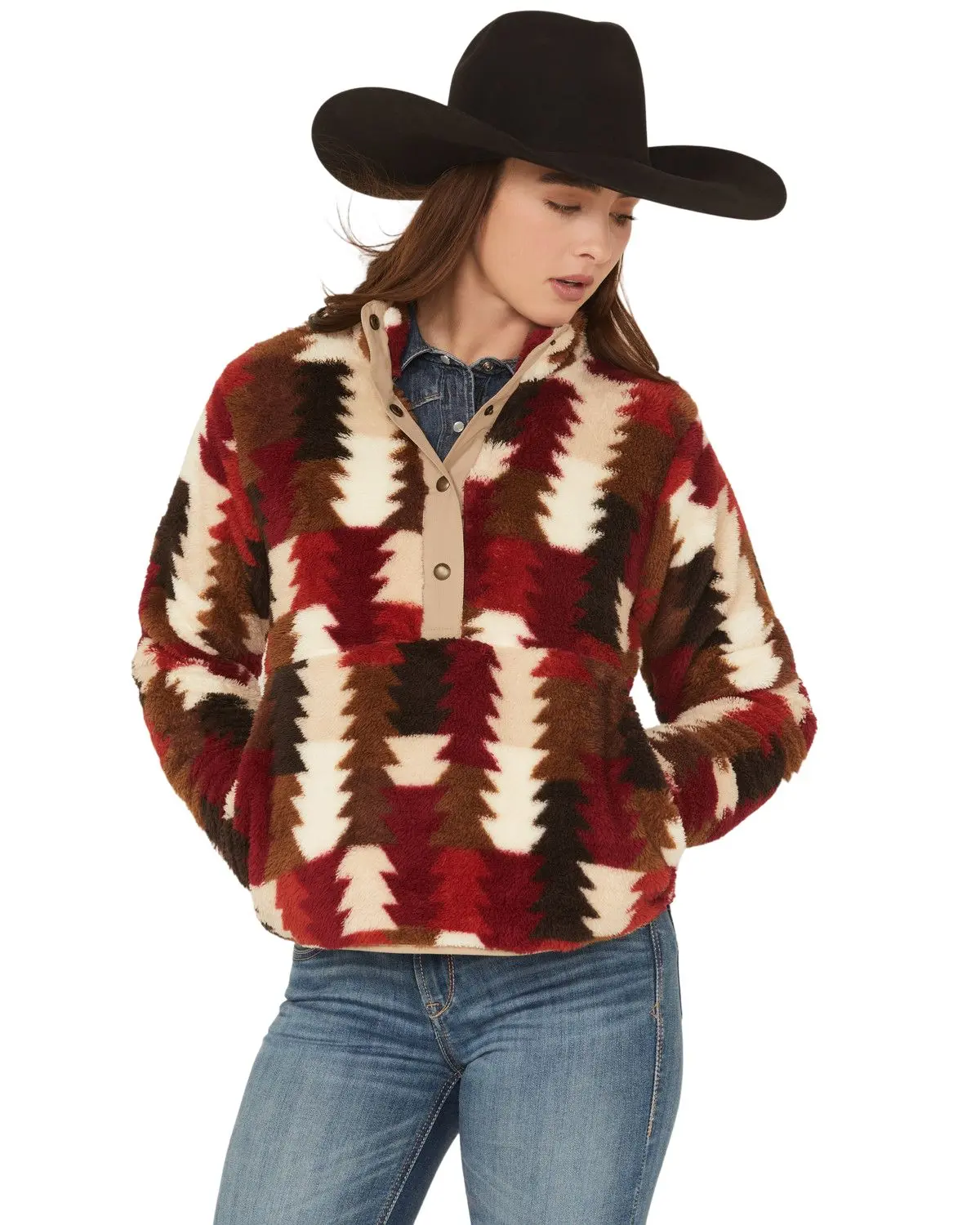 Ariat Women's Women'S Triangle Print Berber Pullover - 10062614