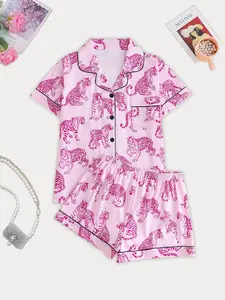 Pajamas Short Sleeve Set for Comfortable Sleepwear Soft Fabric Cozy Nightwear Ideal for Everyday Wear  Loungewear Womenswear