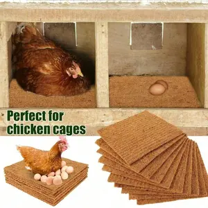 6-Pack 11.8-Inch Square Chicken Coop Mats, Soft Absorbent Hen Bedding, Home Poultry Farm Pad, Egg Laying Chicken Supplies