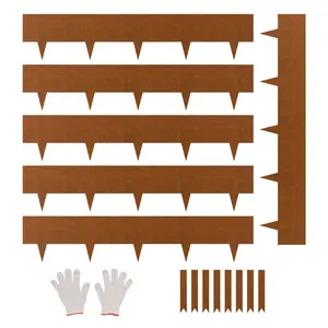 VEVOR Steel Landscape Edging,  6 Packs 40 x 8 in Weather-Resistant & Pre-Rust Metal Landscape Edging, Bendable Garden Edging Border, Shark Spike, Lawn Edging for Flower Bed Yard Pathway Divider