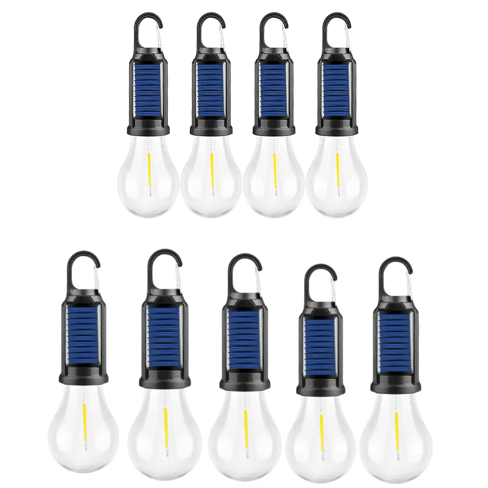 2026 New Solar-Powered LED Camp Tent Light with Hook, Waterproof Portable Outdoor Emergency Flashlight for Camping, Hiking (1-9 Pieces)