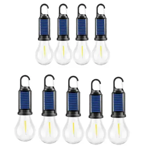 2025 New Solar Camp Tent Light LED Waterproof Hook Camping Light for Hiking Parties 1-9 Pieces Portable Outdoor Emergency Flashlight hurricane emergency