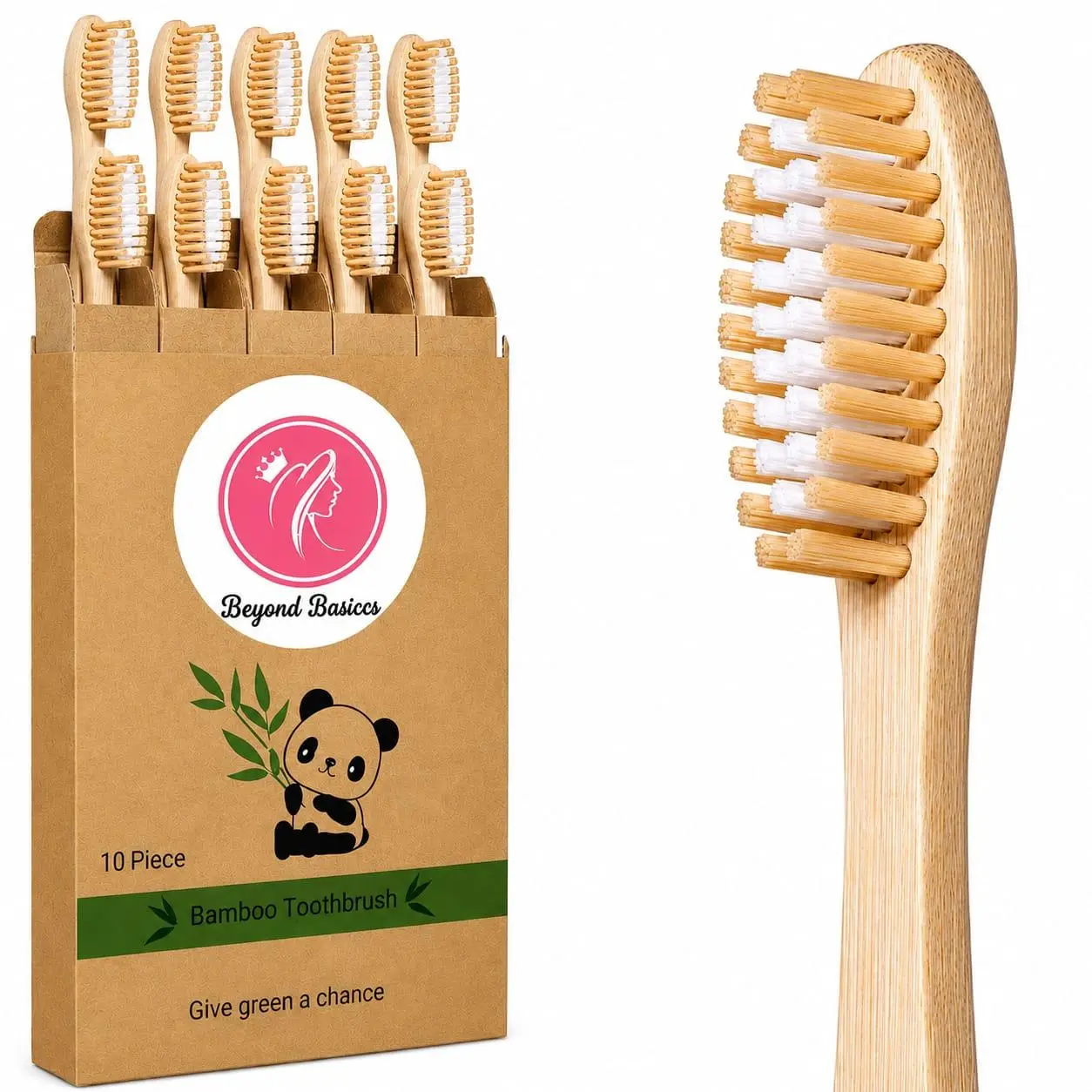Bamboo Toothbrushes 10 Pack - BPA Free Soft Bristles Toothbrushes, Eco-Friendly, Compostable Natural Wooden Toothbrush