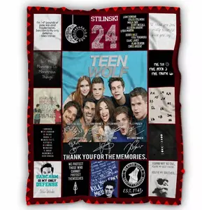 Teen Wolf Blanket, Teen Wolf TV Series Blanket, Scott McCall Sherpa Blanket, Halloween Vibes, TV Series Sherpa, Velveteen Blanket