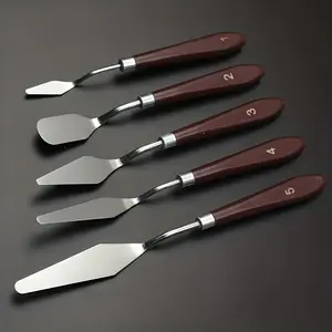 Cake Cream Spreader 5pcs/set Stainless Steel Frosting Spreader Baking Pastry Tool, Mixing Scraper Set Cake Ice Oil Coating Decoration Scraper, Pastry Decorating Tools
