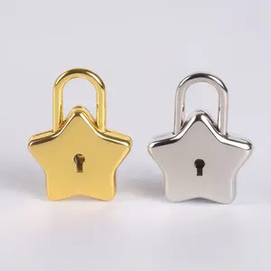 Charming Star-Shaped Metal Padlock with Keys, Durable Zinc Alloy Construction, Available in & Silver Color Finishes