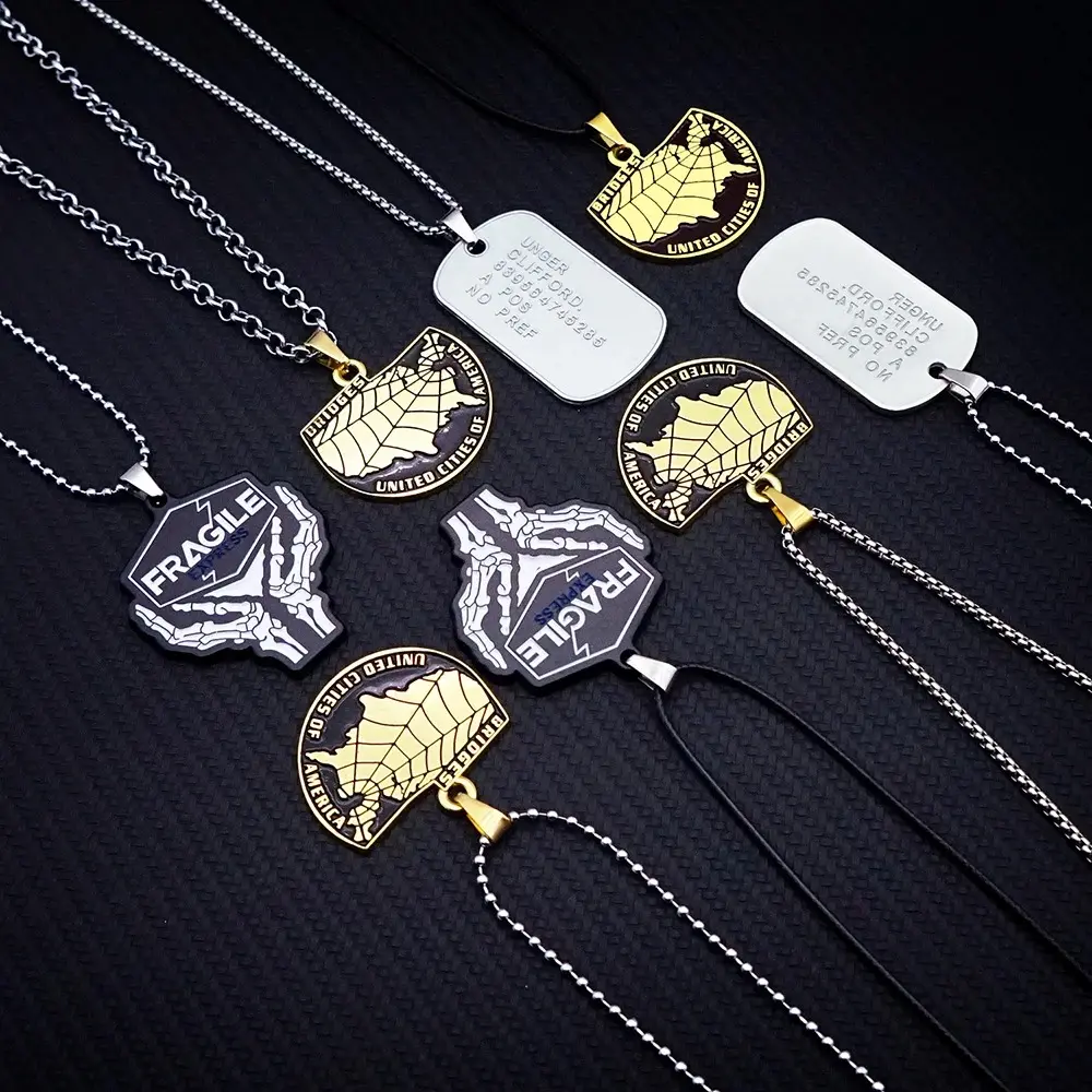 Death Stranding Necklace for Women Men Map Fragile Metal Necklaces Game Jewelry Pendant Chains Choker Collares Charm