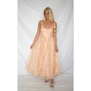 astr: halcyon dress - peach floral