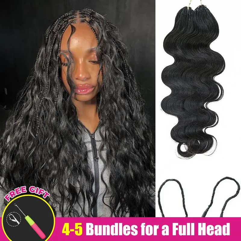 ISEE HAIR Human Hair Body Wave Crochet Braids Extensions Knotless Pre-Separated Miracle Knots Crochet Hair Lightweight Soft Natural Look Protective Style Boho Braids Vacation Hair Summer Hair 50g/Pack#SummerWins #DealsForYouDays