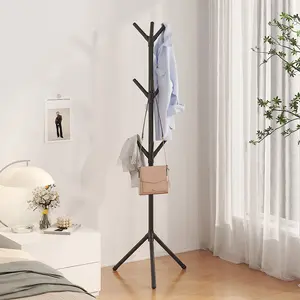 Floor Coat Rack Freestanding with 9 Hooks & 3 Adjustable Size Trees for Bedroom Hallway Entrance Office Hats Coats Scarves Handbags Modern Organizer hat organizer
