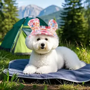 1pc Small Dog & Sun Hat with UPF, Breathable Outdoor Pet Sun Shield, for, Chihuahua, Poodle, for Small Breed Dogs & Cats