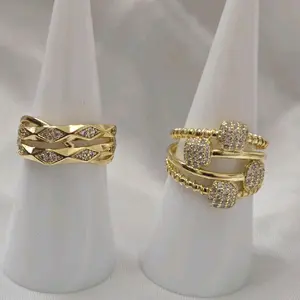 Variety Rings Elegant Gold Ring with High-Quality Lamination Water-Resistant for Daily Use Various Sizes Available Perfect for Special Occasion Gifts