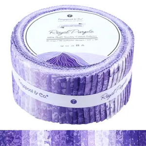 Tinyspool & Co. Royal Purple Jelly Roll Fabric Strips 40 Assorted Bundle Soft 100% American Cotton OEKO-TEX Certified for Quilting Crafting Sewing Home Decor Purse Making