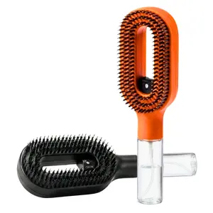 2-in-1 Spray Detangling Hair Brush – Built-In 50ml Mister, Anti-Frizz Wet & Dry Hair Brush for Curly, Wavy & Straight Hair, Pain-Free No-Tangle Styling (Pink)