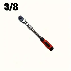 1pcs 3.8-Inch Telescoping Ratchet Wrench, 72-Tooth Quick Release and Reversible Mechanism, Soft Grip for Auto and Home Repair