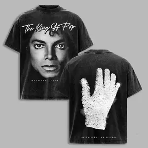 Michael Jackson King of Pop Vintage Wash T-Shirt – Retro Graphic Tee, michaeljackson, kingofpop, mj, y2kfashion, retrostyle, oversizedtee, popculture, ootd, trending, fashiontiktok