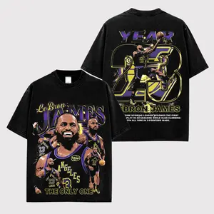 [Youth & Adult] Lebron James 'The Only One' 23 For Bron Family High-Quality 100% Cotton T-Shirt (Made In US), King James Fans Hooper Shirt, LA Lakers Nation Game Day Outfits, Gift For Los Angeles Basketball Fans, Basketball Graphic Tee
