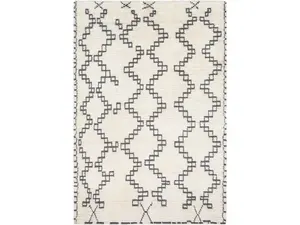 Livabliss BON2301-810 8 x 10 ft. Beni Ourain Hand Woven Rug, Cream & Medium Gray