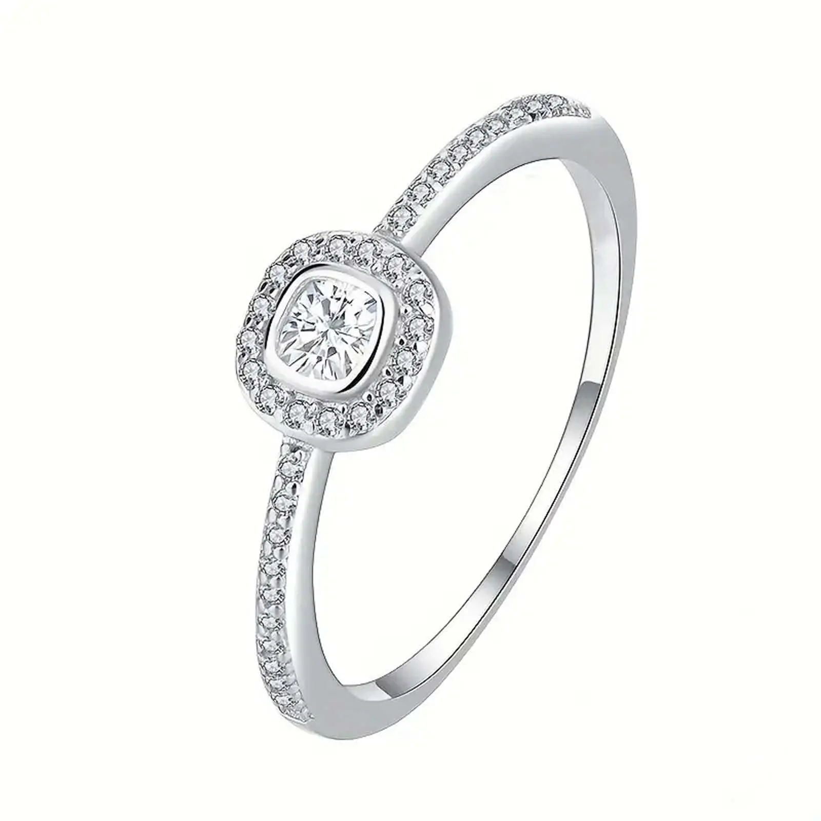 Simple classic zircon ring fashionable engagement wedding jewelry suitable for party gifts