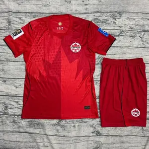 Canada National Football Team Kit World Cup 2026 Edition Premium Quality Authentic Match Fit Cut Red Jersey & Shorts Set
