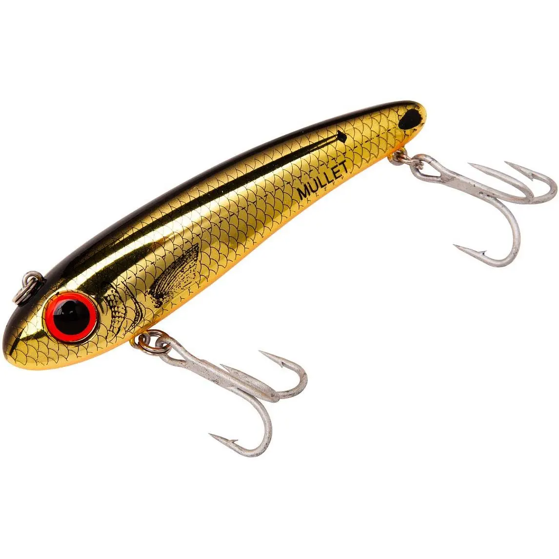 Saltwater Grade Twitchbait, 3.5-Inch Mullet Shape Fishing Lure, 5/8 oz Slow Sinking Bait for Inshore Predator Species
