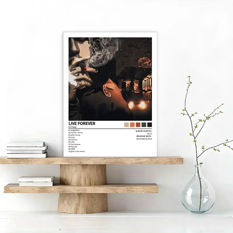 Lil Peep - LiVE FOREVER - Album Music Art Poster, Rap-Hip Hop-R&B Album Wall Decor, Iconic Rap Album Aesthetic Decoration, Modern Music Artwork, A Gift for Rap Fans, Frameless