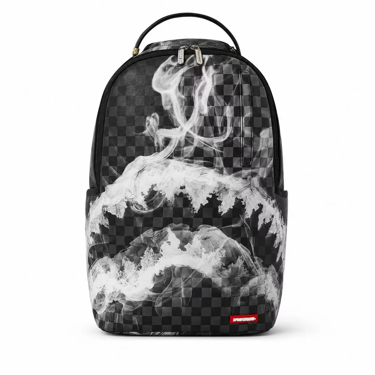 Sprayground Unisex Smoke & Clouds Checkerboard Backpack - Streetwear Inspired Urban Daypack for School, Gym & Commute, Spacious with Padded Straps, Back To School Shopping, Book Bags For School