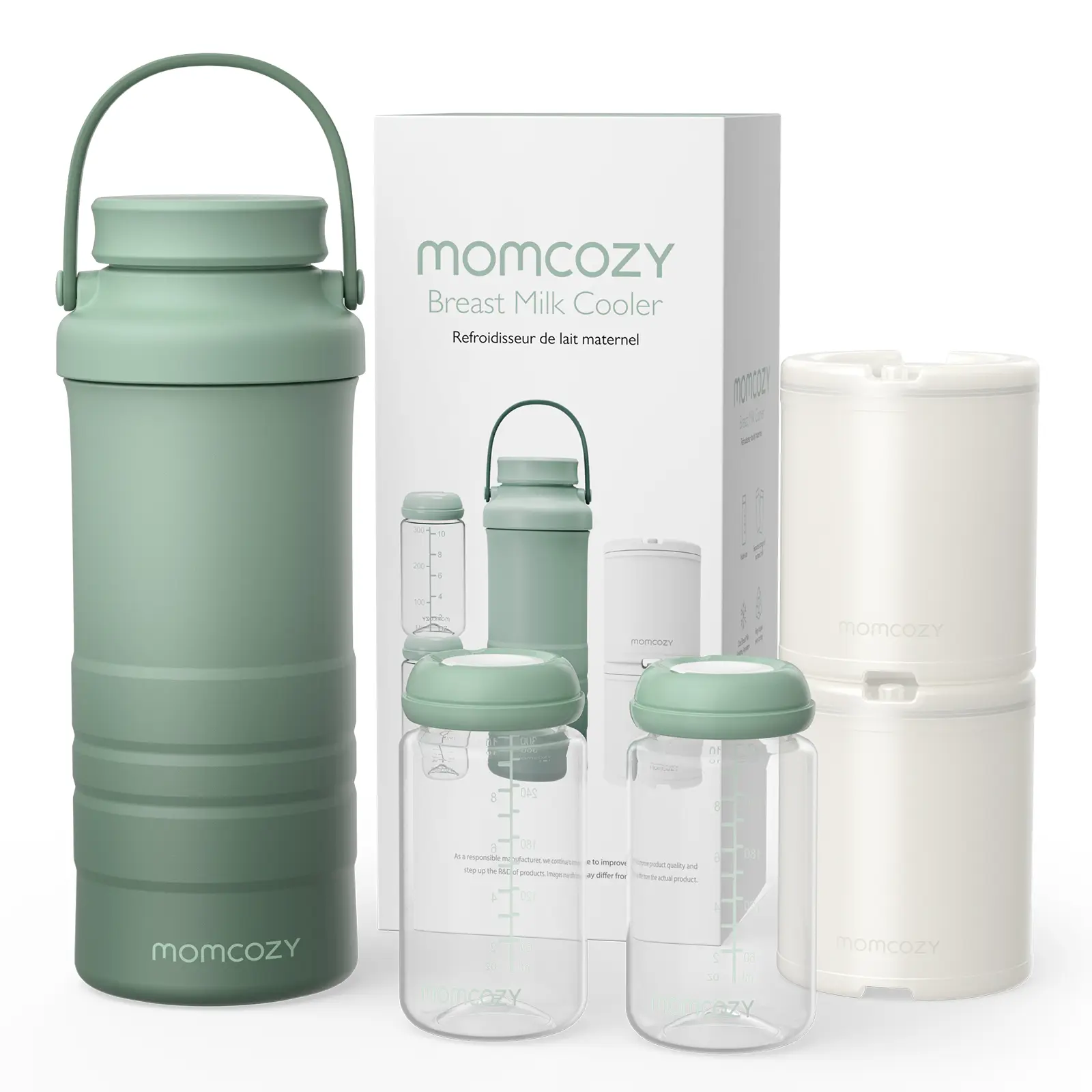 Momcozy 22oz Portable Breast Milk Cooler with 2 Bottles for 24 Hours Cooling and Travel Essentials