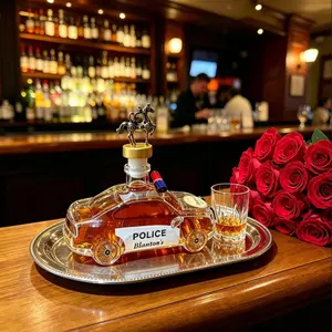Police Car Shaped Whiskey Decanter, 320ML High Borosilicate Glass, Unique Bar Accessory, Gag Gift for Home Bar, Stylish Liquor Bottle
