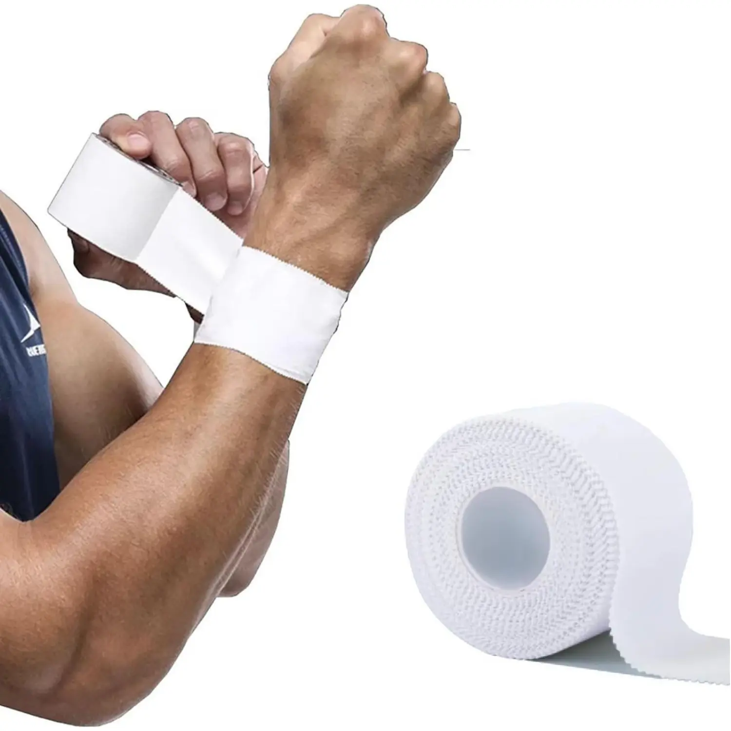 100% Cotton Athletic Sports Tape Hand Tearable Training Tape for Weightlifting Gym Basketball Football Running Fitness