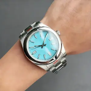 Mens Automatic Movement Watch Luminous 904L Stainless Steel Black Blue Custom Watches