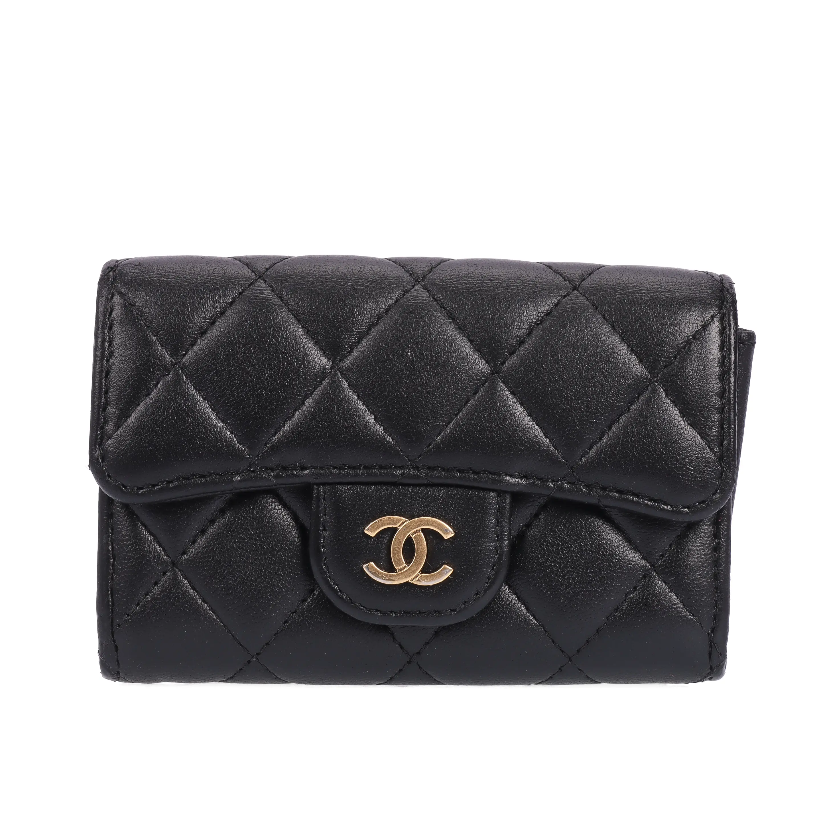 Pre-owned CHANEL Quilted  Lambskin Wallet Classic Black 69633684