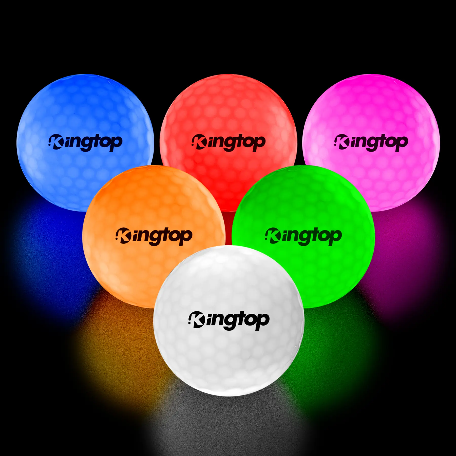KINGTOP Glow in The Dark LED Golf Balls with 10-Minute Reset Timer, Super Bright LED Light Up Golf Balls - Great for Night Golf, Backyard Putting Green, Gifts, Outdoor