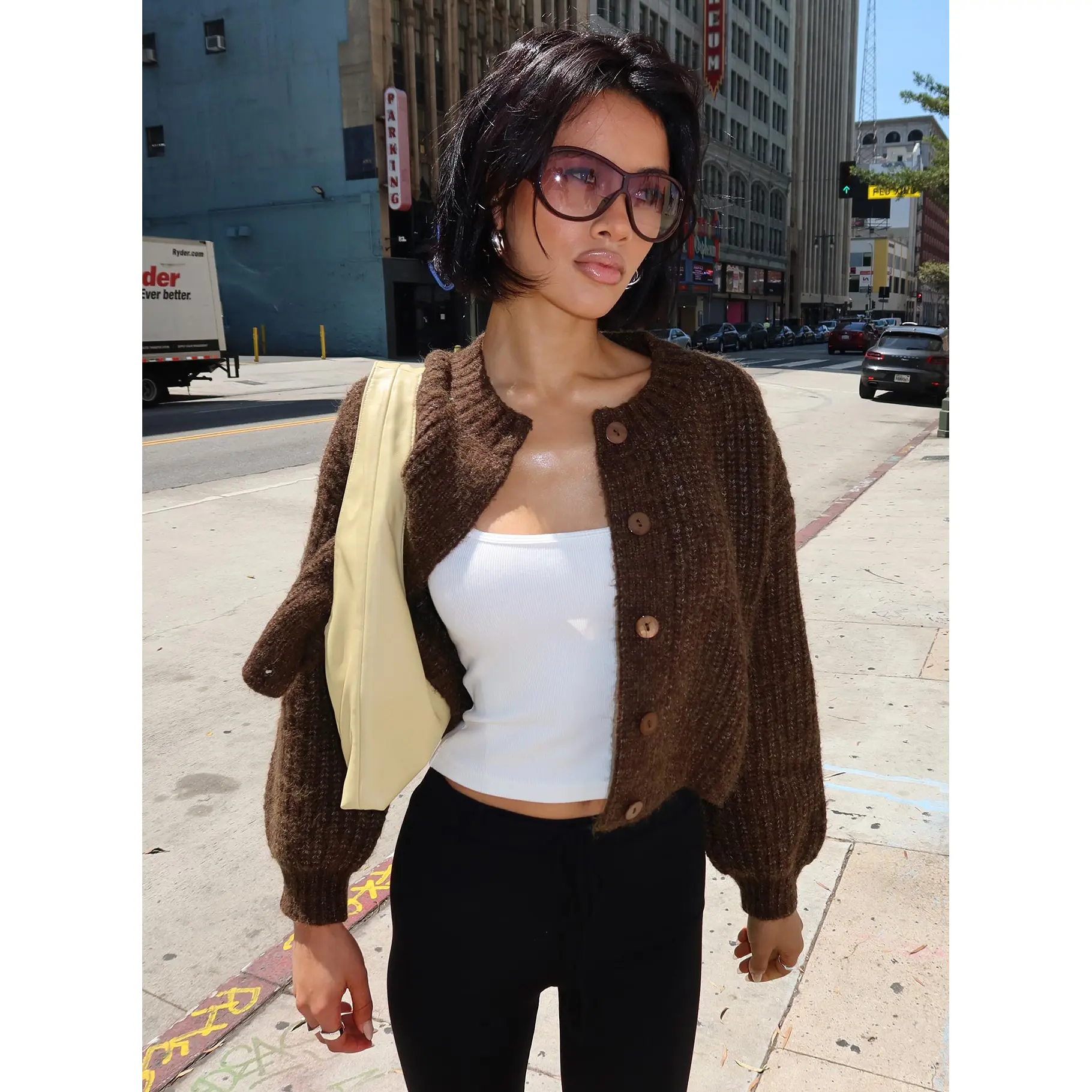 Hadly Knit Cardigan Brown