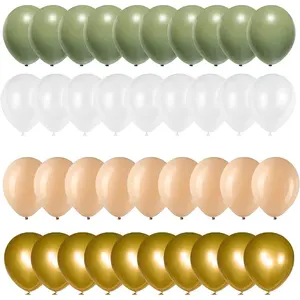 Sage Green  White Latex Balloons,50 Pcs 12 Inch Green and blush  Party Balloons For Birthday  Shower Engagement Wedding Anniversary Party Decorations