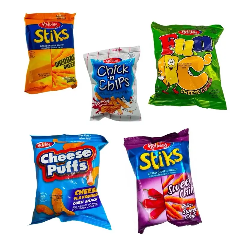 Holiday Snacks Chick n Chips / Cheese Sticks/ Cheese Puffs/ Sweet Chili Stixs/ Fun C