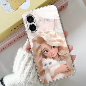 Fashion Princess Creative for【iPhone 16 Plus】Premium Electroplating Glass Case--975