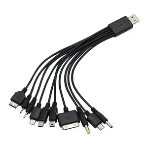 fast charger Universal USB To Multi Plug Cell Phone  Cable 10 to 1 USB Cable For usb-c