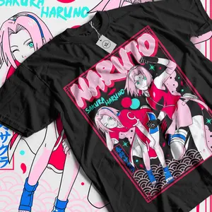 Naruto Anime T-shirt & Sweatshirt, Sakura Cute Girl Graphic Tee, Vintage Oversized Unisex Streetwear, Gifts for Him Her