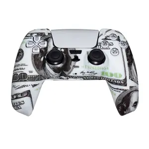 PS5 Controller Skin - Cash Money Design, Scratch-Resistant Protective Cover, and Joystick Caps for PS5 Gamers，father's day gift Game Console Accessories Shell Camouflage Protection Silicone controller controllers for ps5 ps5 controllers