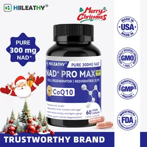 HIILEATHY NAD+ PRO MAX - 300 mg Pure NAD+ CoQ10 Resveratrol for Anti-Aging Support Ultimate Health Regimen