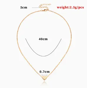 Heart Pendant Clavicle Necklace Women Valentine's Day Jewelry Gift Fashion Chain Collarbone