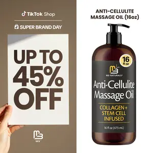 M3 Naturals Firming Body Massage Oil 16 Fl Oz with Collagen & Stem Cell – Helps Smooth The Appearance of Cellulite & Improve Skin Texture – Refreshing Aromatherapy Body Oil for Legs & Full Body -  Lemony Eucalyptus Scent