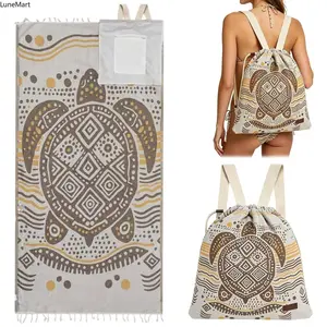 2026 New 2-in-1 Convertible Backpack Towel, Oversized Sand-Free Microfiber Beach Blanket with Inner Zip Pocket, Lightweight Quick-Dry for Beach, Travel, Mother's Day Gift, Ideal Gift, Mothers Day Gift