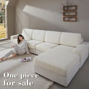 1pc Mountain River Upgrade Universal Elastic Sofa Cushion Cover, Modern Anti-Slip Soft Dustproof Couch Protector Sofa Slipcover for L-Shaped and 1-4 Seat Sofas