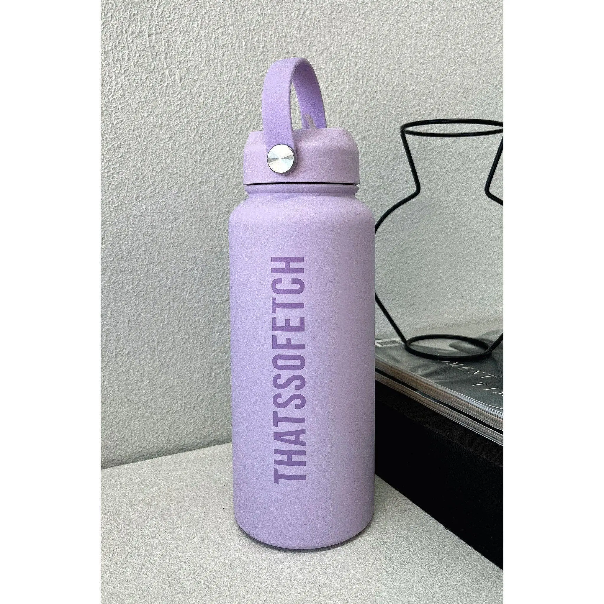 TSF Insulated Thermo Tumbler with Handle, 1L Purple Kitchen Drinkware Vacuum Flask